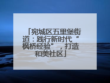 宛城区五里堡街道：践行新时代“枫桥经验”，打造和美社区
